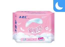 ABC新肌感夜用纤薄卫生巾10片(含KMS健康配方)-KX12